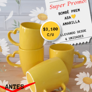 Super Promo bombé amarilla asa corazón